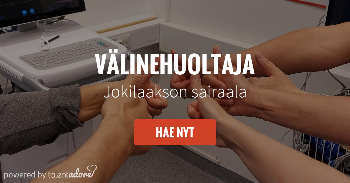 Välinehuoltaja | Jokilaakson Sairaala | TalentAdore - Edistyksellinen ...